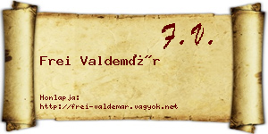 Frei Valdemár névjegykártya